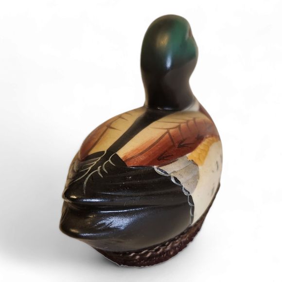 Vintage Ceramic Duck Lint Remover Brush Mallard Figurine Decoy 5" x 3 1/4" - Picture 6 of 7